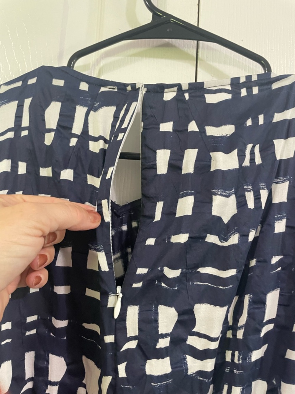 RACHEL COMEY Cotton Navy and White Tranch Dress Women's Size 6 - Picture 8 of 12